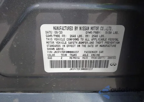 2021 Infiniti Q50 Red Sport 400 from USA, damaged, VIN JN1FV7DR3MM880237